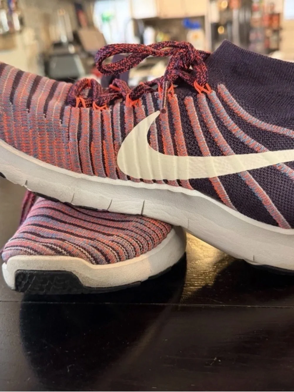 Nike Women's Knit Athletic Sneakers - Purple, Pink and White Running Shoes